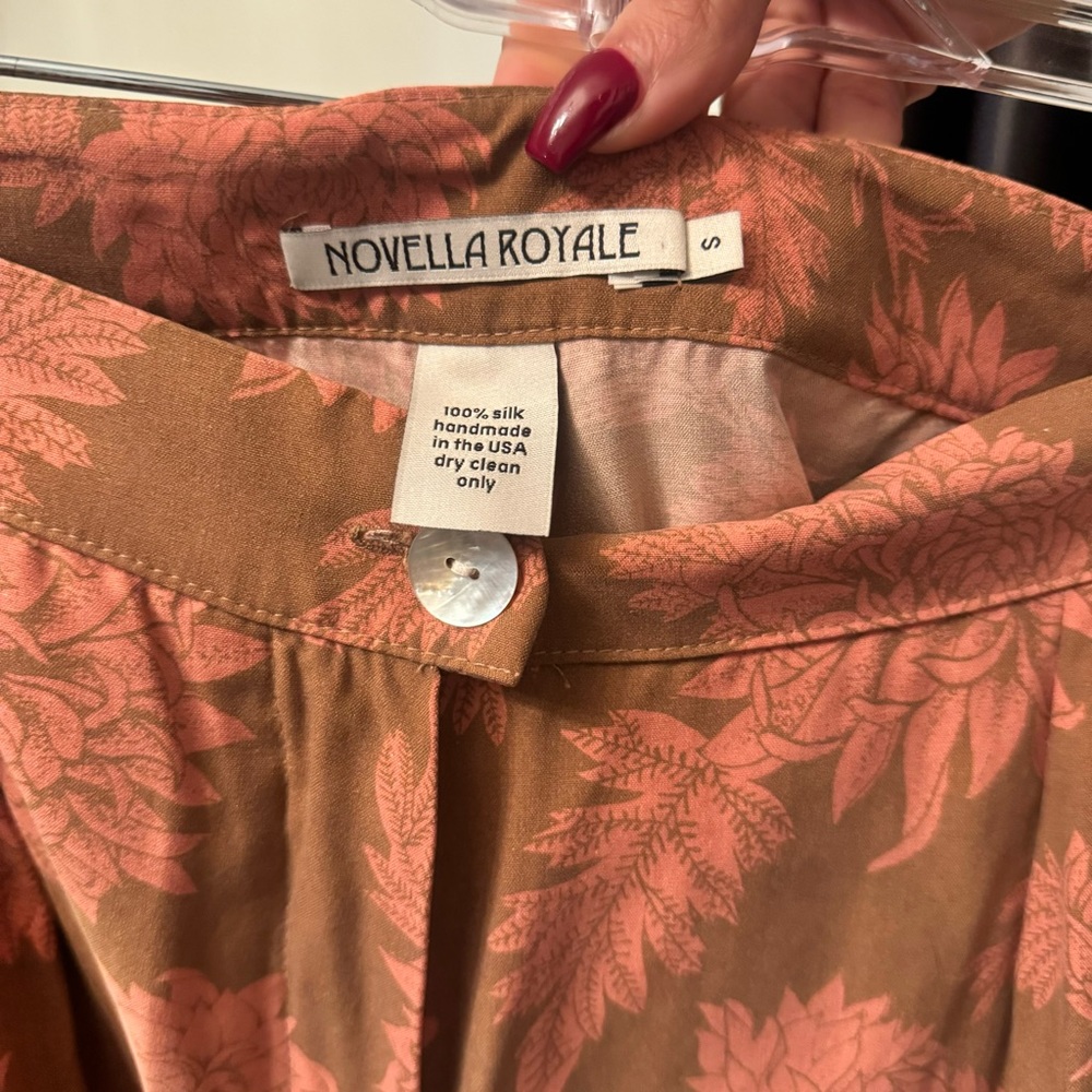 NOVELLA ROYALE SILK MORGAN TROUSERS - Picture 4 of 8